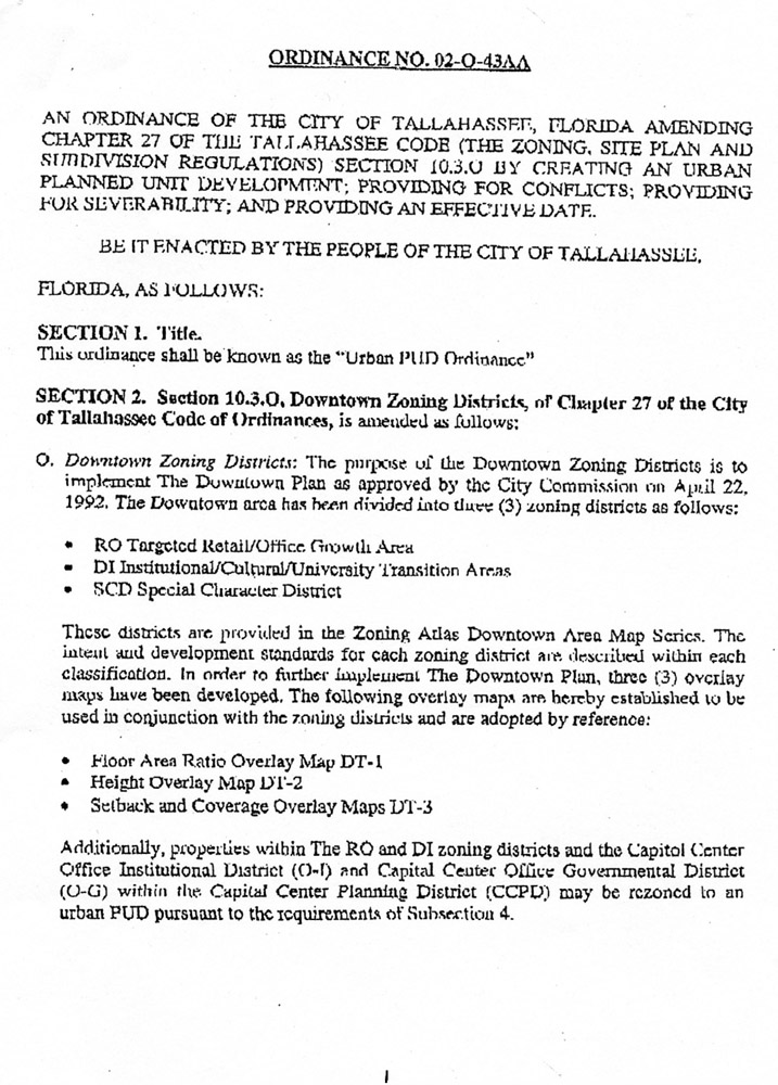 PUD Documents Tallahassee Real Estate